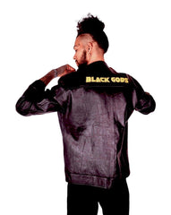 BLACK GODS Men's Leather Bomber Jackets - Black Gods and Goddess